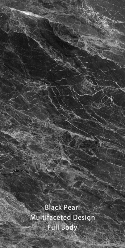 3D-Steinenimitat Moderne schwarze glänzende Porzellanfliesen 600x1200mm
