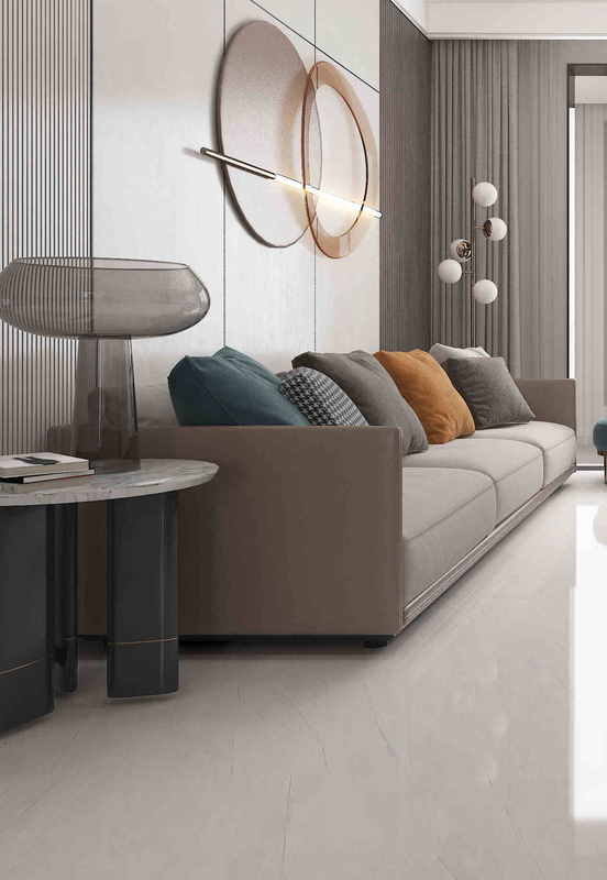 Moderne glänzende Marmorfliesen 600x1200mm nicht rutschfähige Porzellanwand- und Bodenfliesen